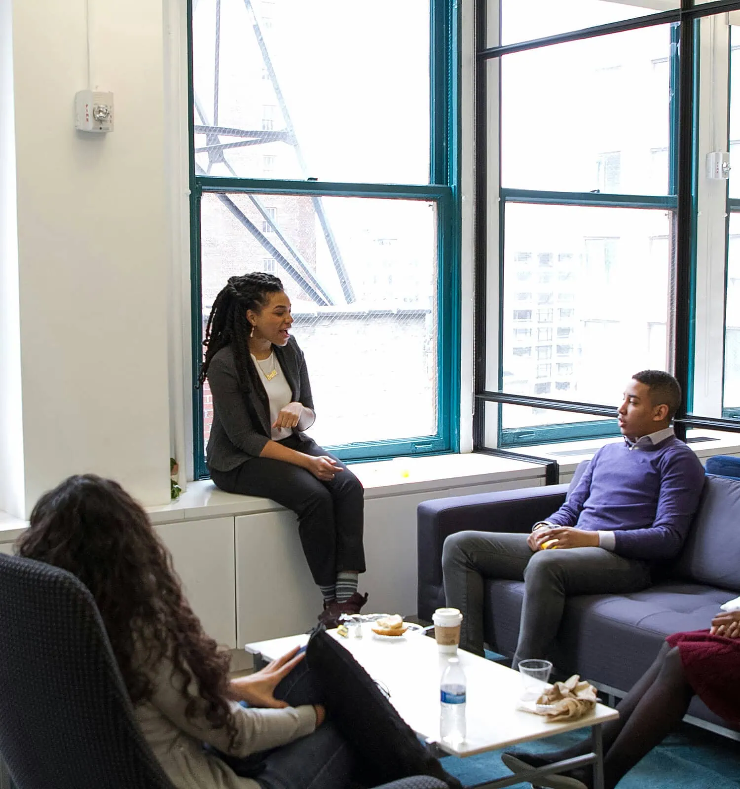 Business leaders discussing financial strategy in a meeting